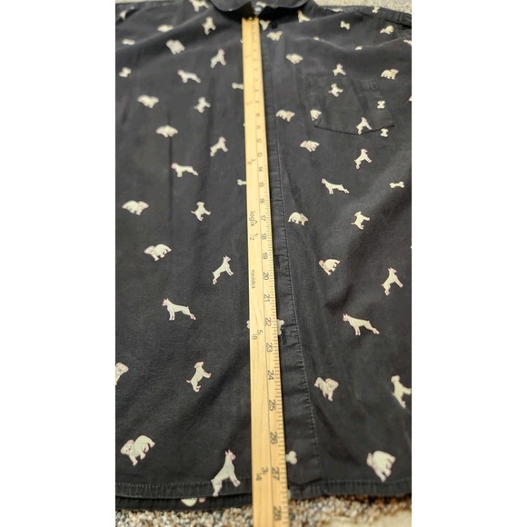 Hawaiian Shirt Men Short Sleeve Button Down/Up Mens Shirt Black Dogs 2X - Picture 4 of 5